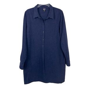 Patagonia | Navy Blue Flannel Shirt Dress With Pockets Size Medium